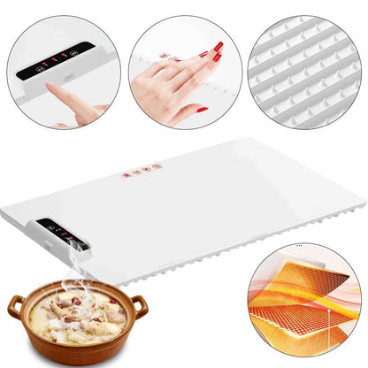 Electric Warming Tray with 3 Adjustable Temperature, Auyuiiy Silicone 6 in 1 Food Warmer for Parties Foldable Design & Fast Heating, Warming Plate for Buffet, Family Gatherings, Sabbath, Holidays.