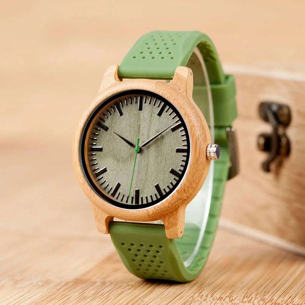 Watch Man Wood Quartz Analog.