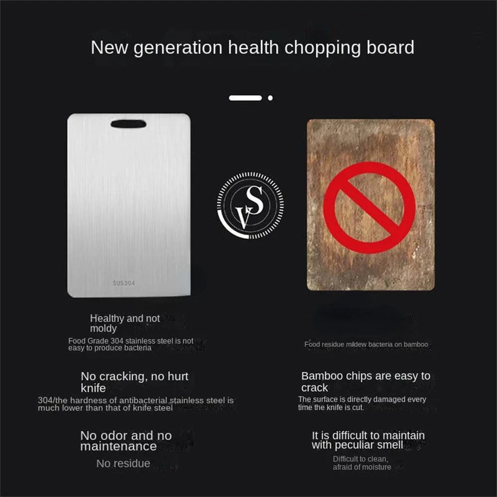 Titanium Cutting Board, Steel Cutting Boards For Kitchen, Stainless Steel Cutting Board 316, Large Double Sided Medical-grade Hygiene Durable non moldy 316L Stainless Steel Cutting Board.