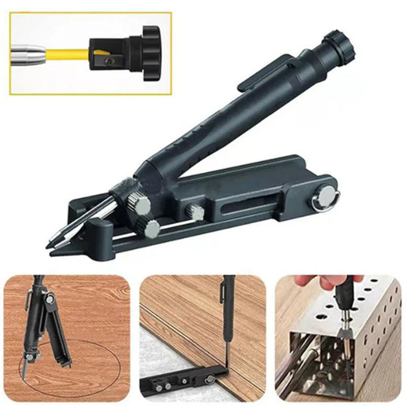 Multi-function Scribing Ruler Contour Gauge Scribe Compass Carpentry Graffiti Line Measuring Hand Tools Woodworking Construction.