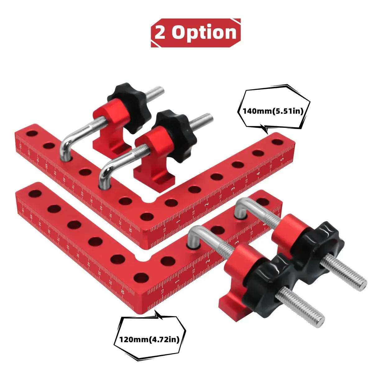 Corner Clamps for Woodworking, WenCrew 90 Degree Clamps Woodworking Tools 4 Pack 5.5"x 5.5"Aluminum L Type Positioning Clamping Squares Carpenter Tool for Boxes, Cabinets, Drawers.