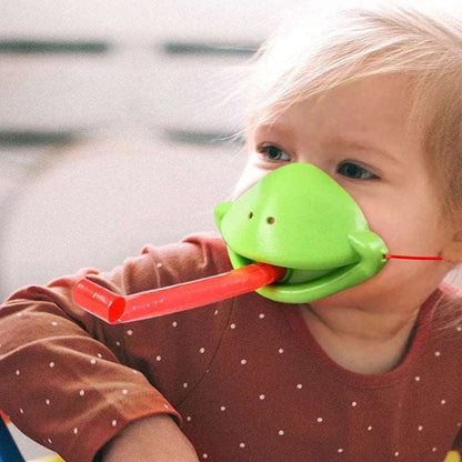 Frog Mouth Tongue Blowing Music Children's Toy Board Game Chameleon Lizard Mask.