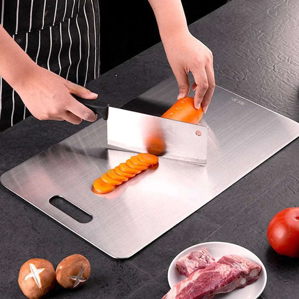 Titanium Cutting Board, Steel Cutting Boards For Kitchen, Stainless Steel Cutting Board 316, Large Double Sided Medical-grade Hygiene Durable non moldy 316L Stainless Steel Cutting Board.