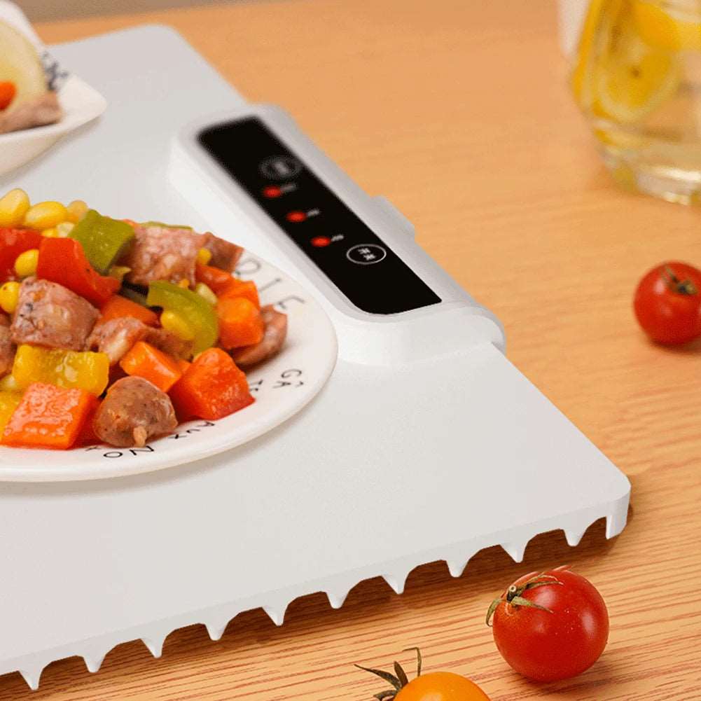 Electric Warming Tray with 3 Adjustable Temperature, Auyuiiy Silicone 6 in 1 Food Warmer for Parties Foldable Design & Fast Heating, Warming Plate for Buffet, Family Gatherings, Sabbath, Holidays.