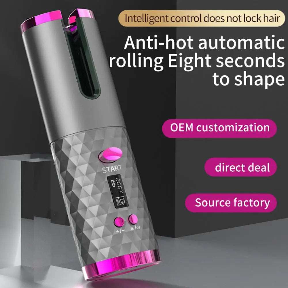 Cordless Hair Curler | USB Rechargeable Curling Iron