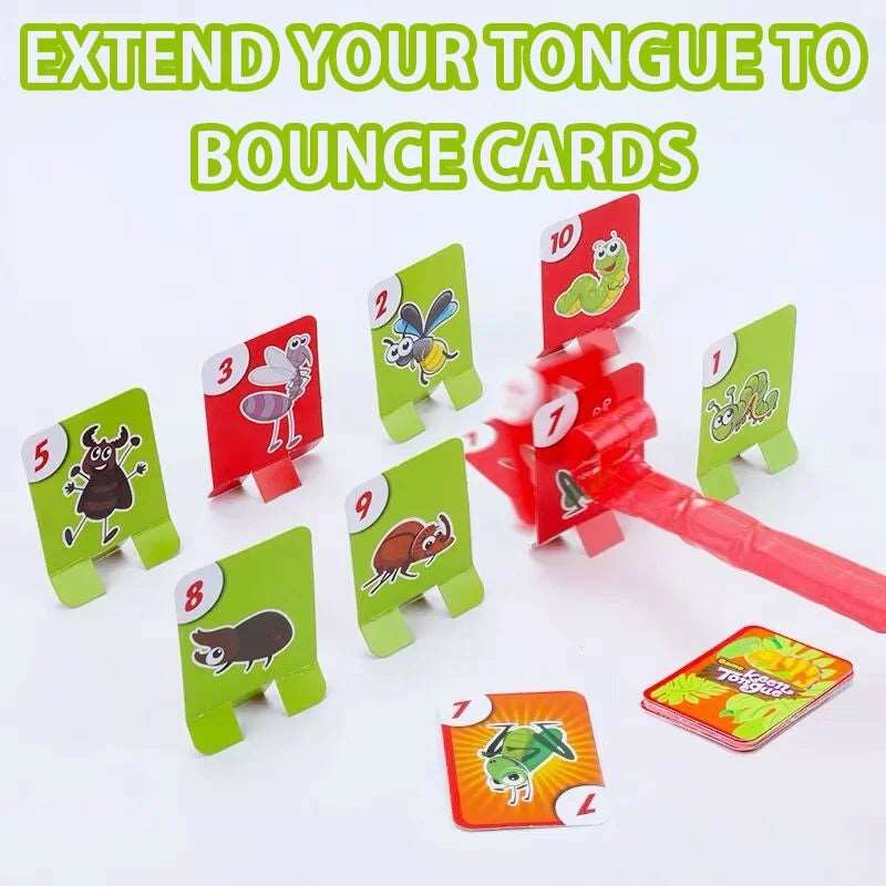 Frog Mouth Tongue Blowing Music Children's Toy Board Game Chameleon Lizard Mask.