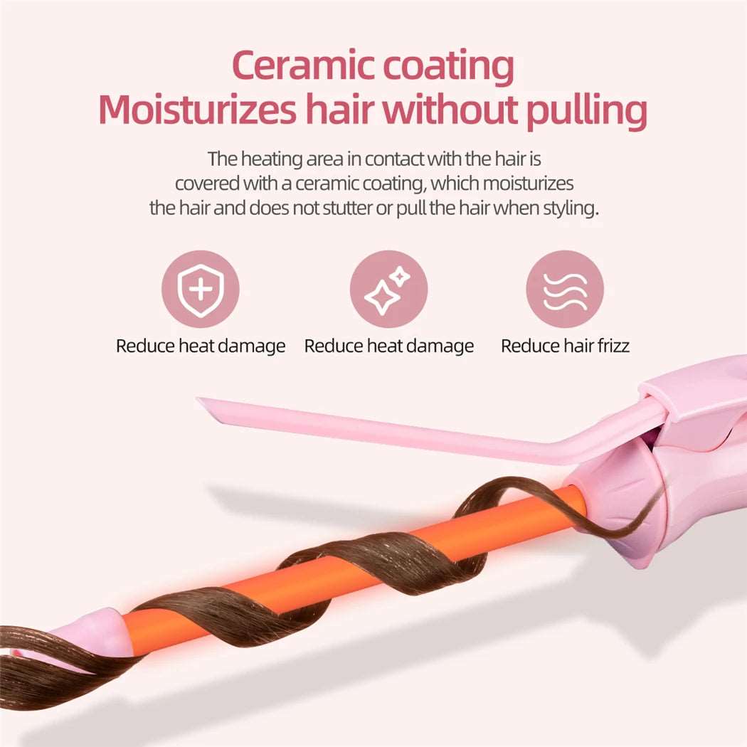 Curling Iron Professional,Hair Curling Wand, LCD Ceramic Professional Hair Curling Iron Hair Waver Pear Flower Cone Electric Hair Curler Roller Curling Wand Styling Tools.