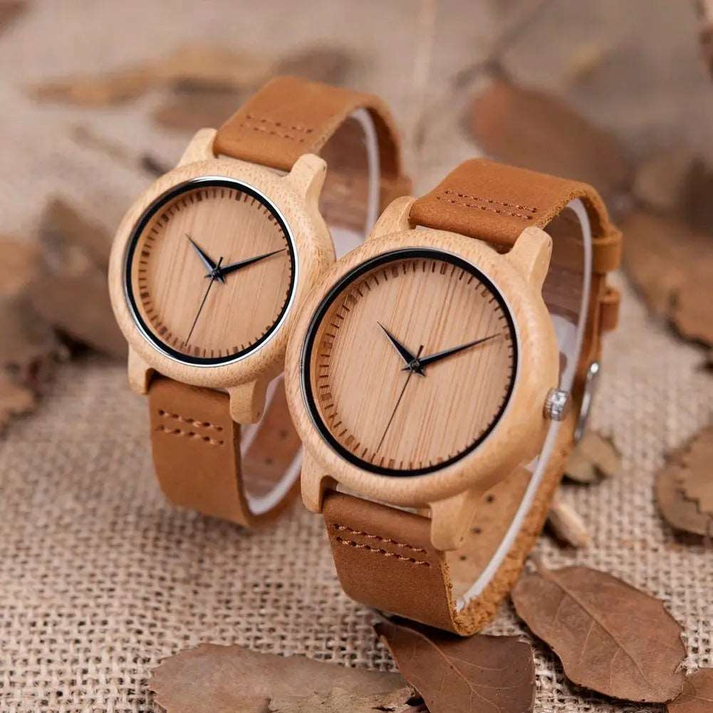 Watch Man Wood Quartz Analog.