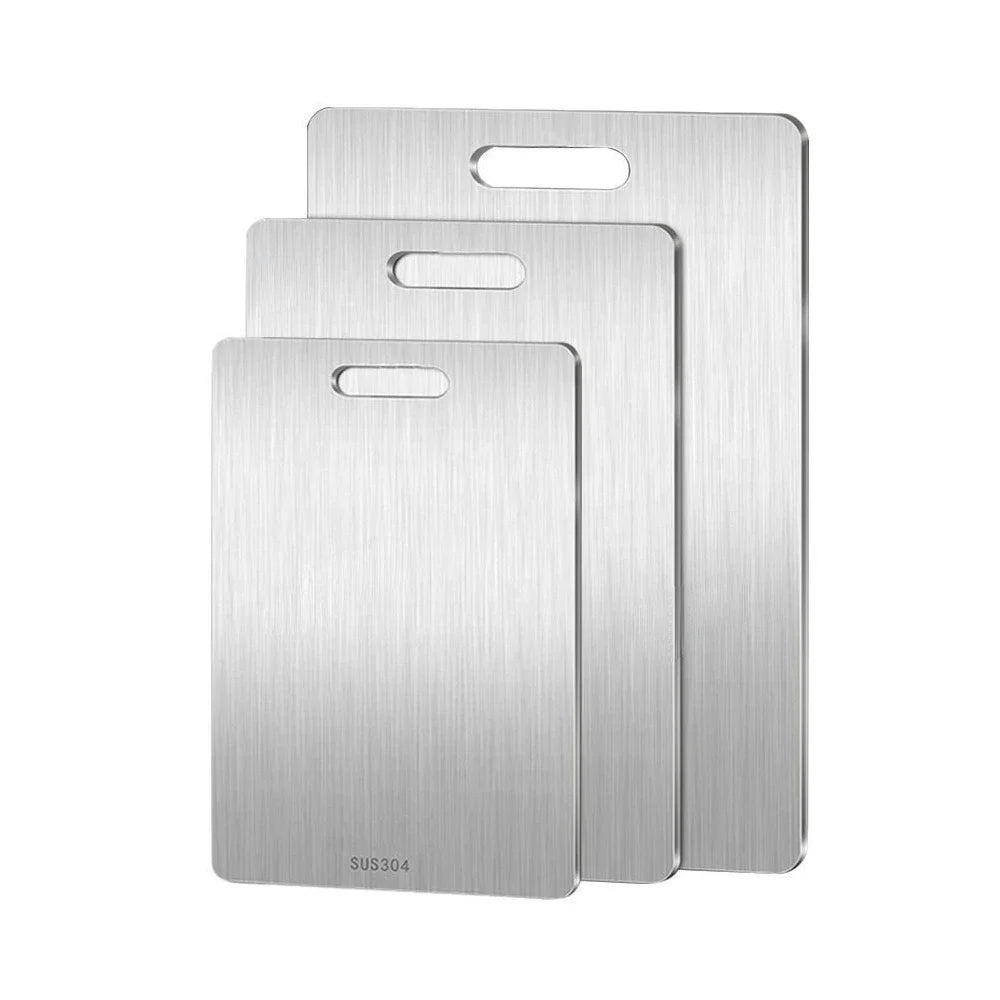 Titanium Cutting Board, Steel Cutting Boards For Kitchen, Stainless Steel Cutting Board 316, Large Double Sided Medical-grade Hygiene Durable non moldy 316L Stainless Steel Cutting Board.