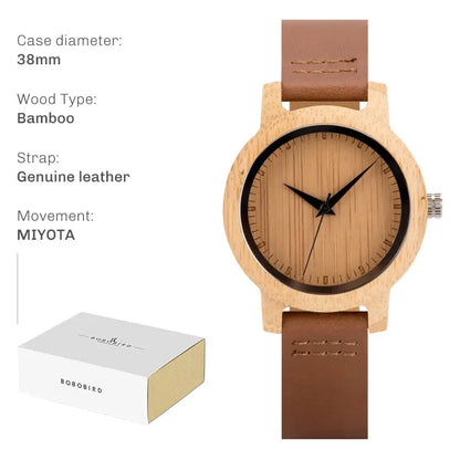 Watch Man Wood Quartz Analog.